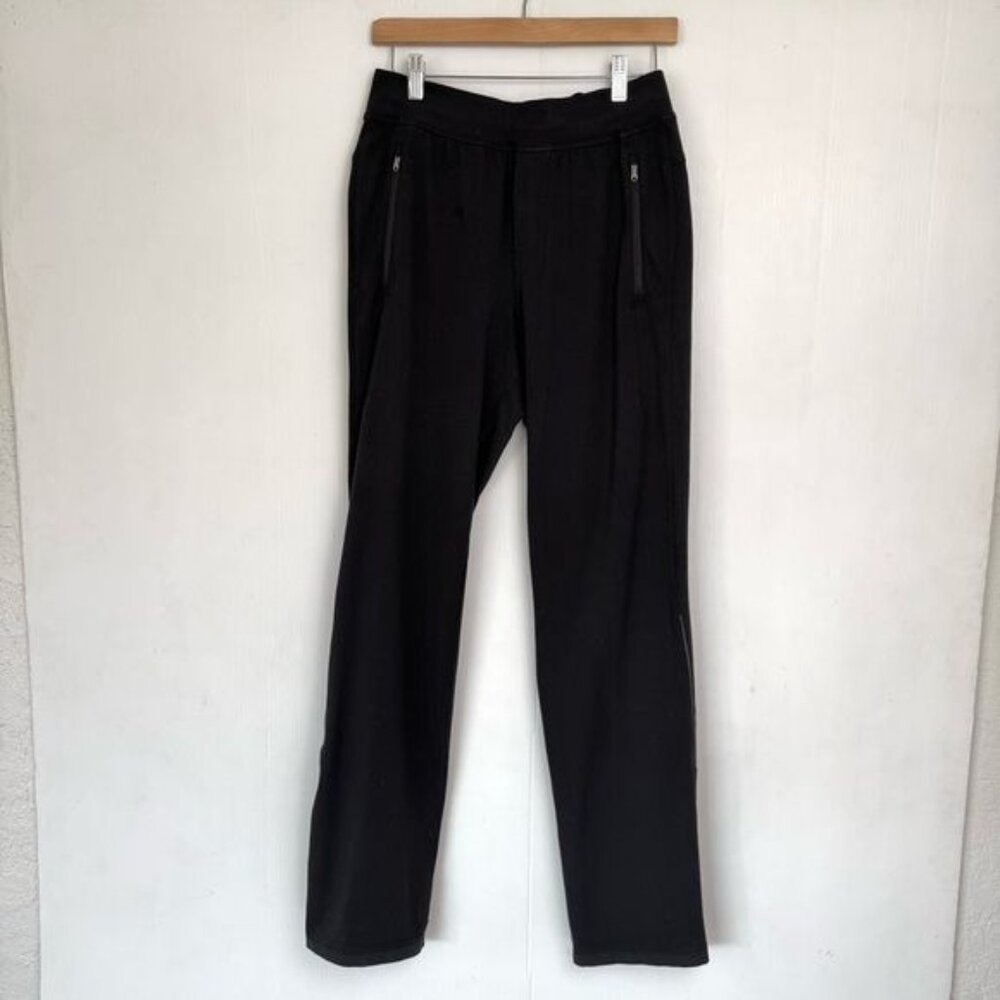 Lululemon High Rise Black Pants boot leg front pockets with zip size Small